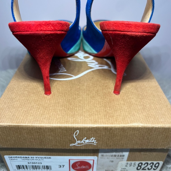 Christian Louboutin Degradama 80 Rainbow Suede Slingback’s - Picture 6 of 15